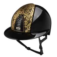 Riding Helmet Cromo 2.0 Polish Polo & Swarovski Frame - Gold Lace by KEP