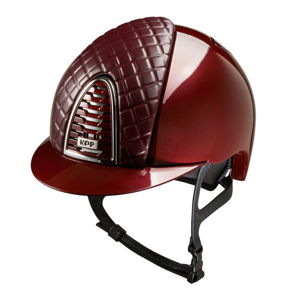 Riding Helmet Cromo 2.0 Metal - Burgundy Milano Leather Front by KEP