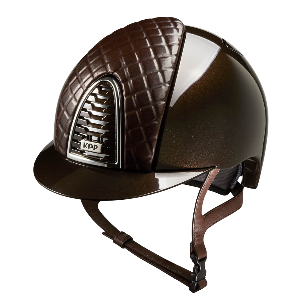 Riding Helmet Cromo 2.0 Polish - Brown Milano Leather Front by KEP