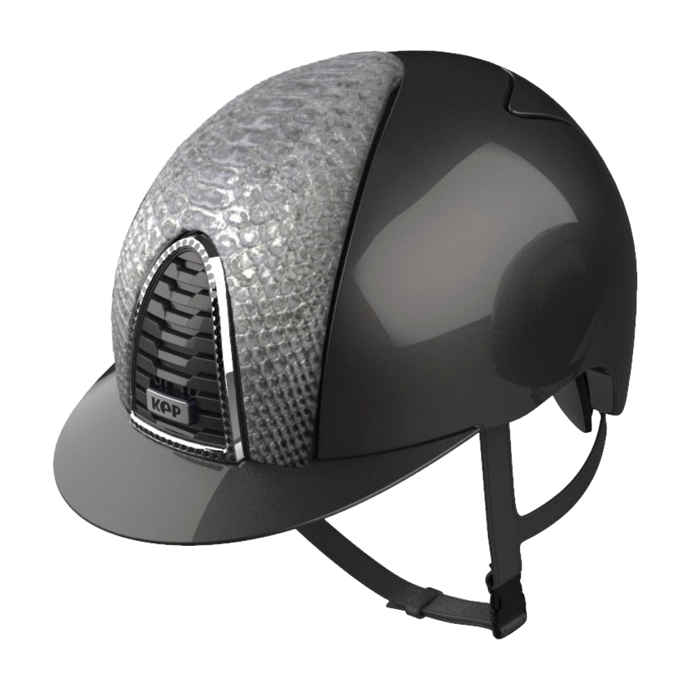 Riding Helmet Cromo 2.0 Silver Laminated Python by KEP