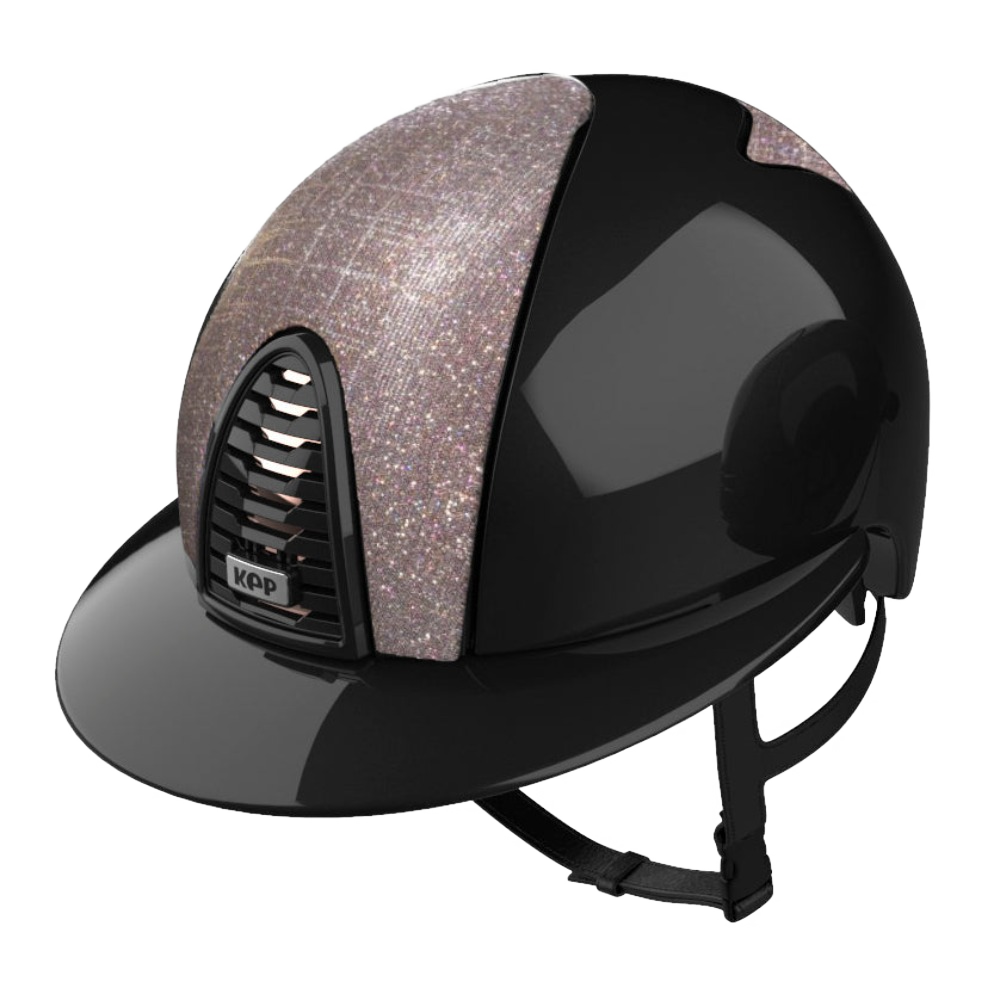 Riding Helmet Cromo 2.0 Polish Polo Black - Galassia Pink Front & Rear by KEP Italia
