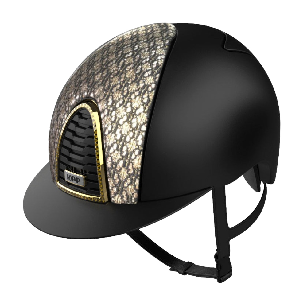 Riding Helmet Cromo 2.0 Textile Black - Circus Gold by KEP Italia