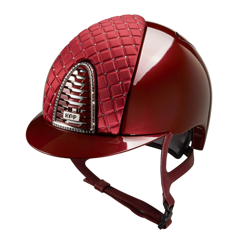 Riding Helmet Cromo 2.0 Metal - Burgundy Milano & Swarovski by KEP