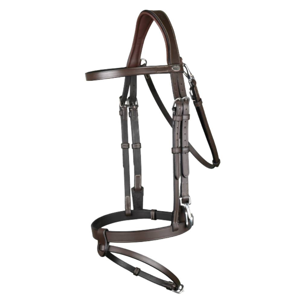 Dy'on Working Flat Leather Noseband Bridle with Snap Hooks WOJOGJ