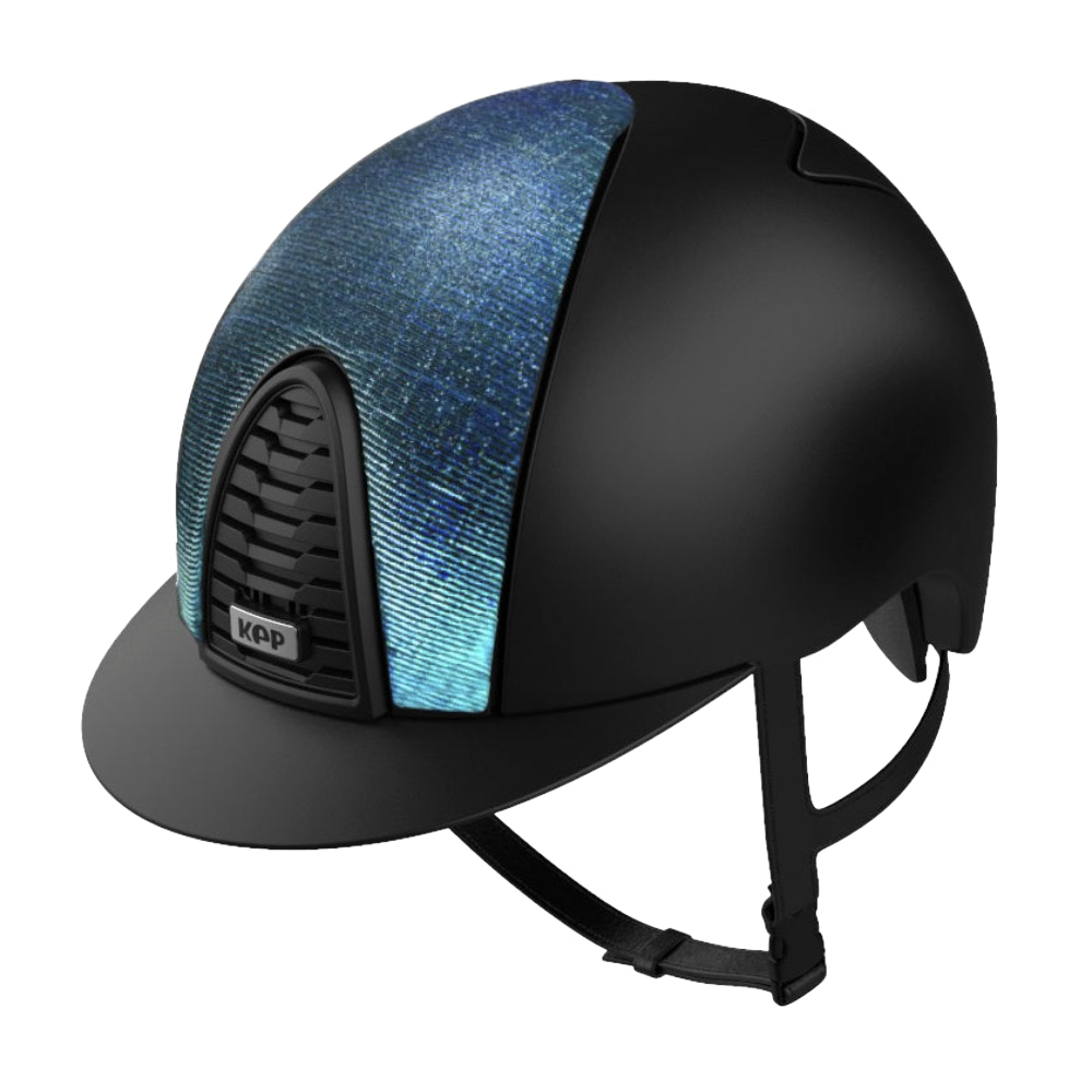 Riding Helmet Cromo 2.0 Textile Black - Galassia Blue Front by KEP