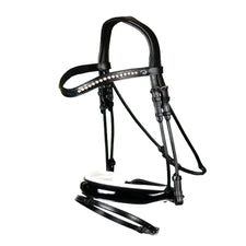 Dy'on Dressage Patent Large Crank Noseband Bridle with Flash NRDHAN/O
