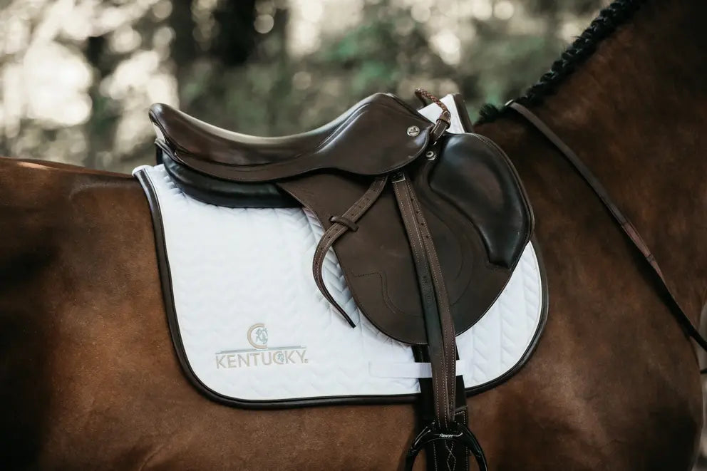 Saddle Pad Leather Fishbone Jumping by Kentucky