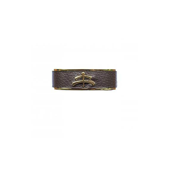 Leather and Brass Bangle by Makebe